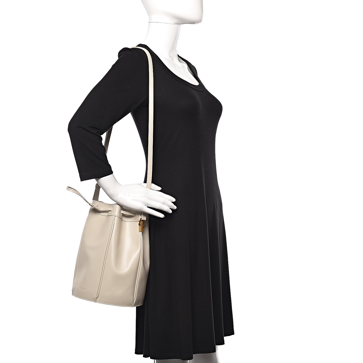 Smooth Calfskin Medium Talitha Bucket Bag Vintage White