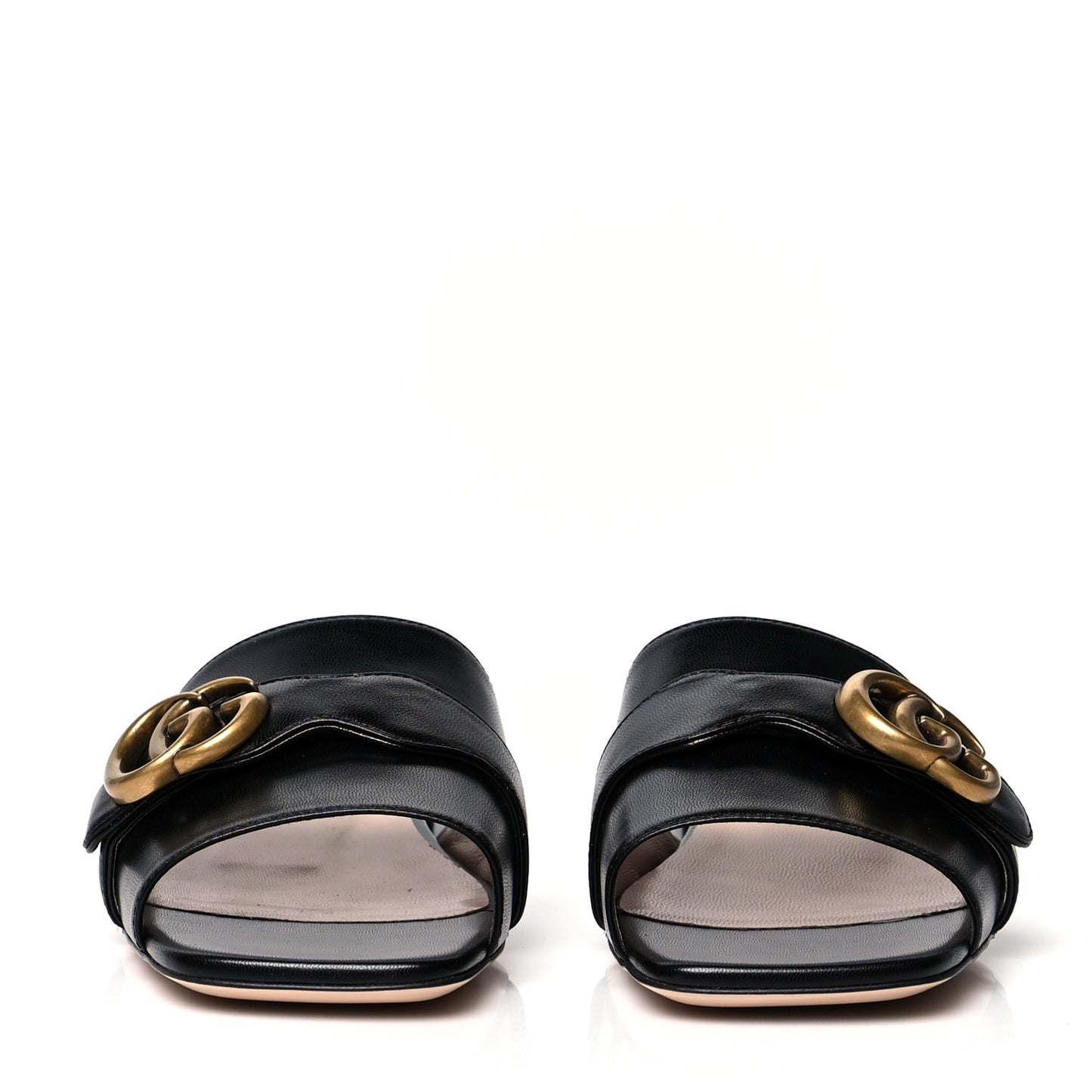 Malaga Kid GG Marmont Flat Slide Sandals 38 Black