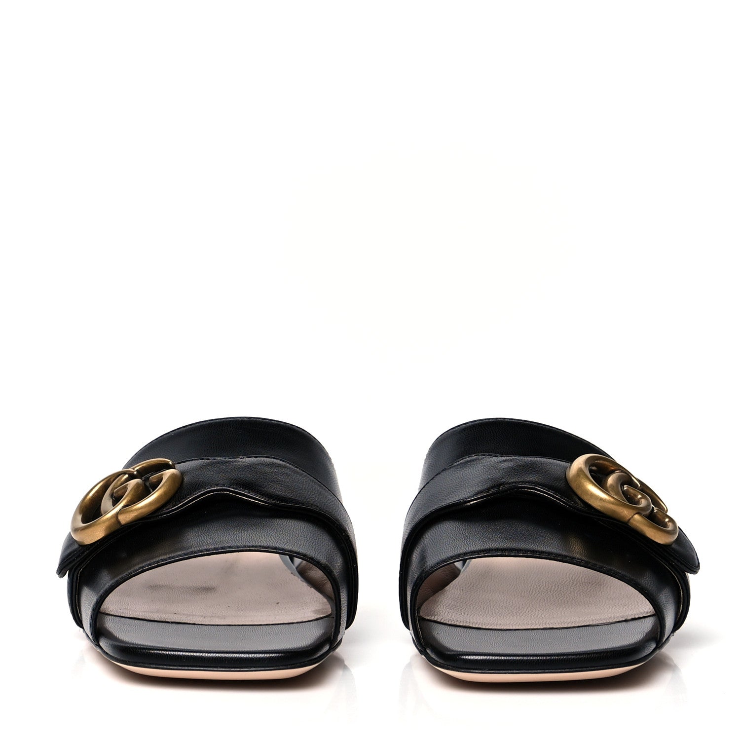 Gucci Malaga Kid GG Marmont Flat Slide Sandals 38 Black 2 of 9