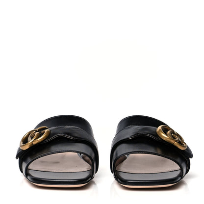 Gucci Malaga Kid GG Marmont Flat Slide Sandals 38 Black 2 of 9