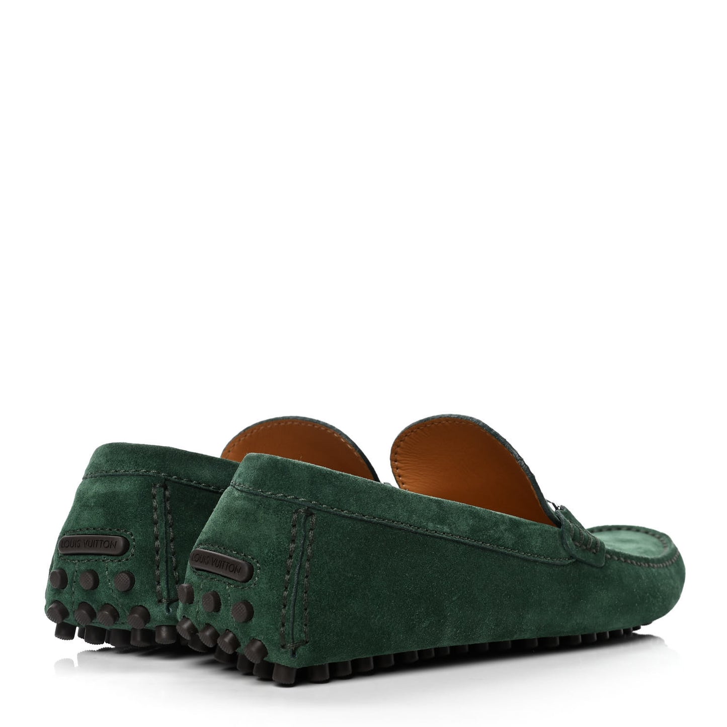 Suede Calfskin Mens LV Porto Vecchio Moccasin Loafers 7.5 Green