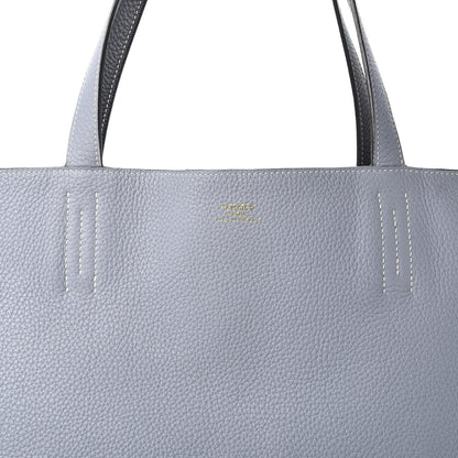 Hermes Taurillon Clemence Double Sens 36 Reversible Tote Bleu Lin Bleu Obscur 10 of 15