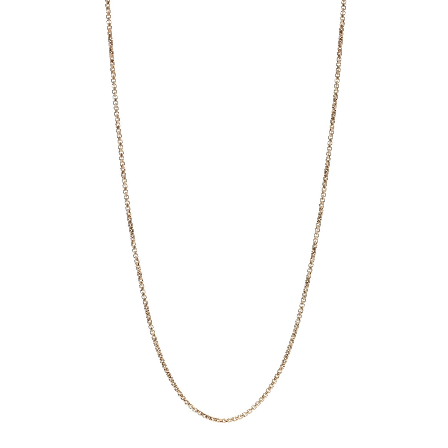 18K Yellow Gold 1.7mm Box Chain Necklace 22"