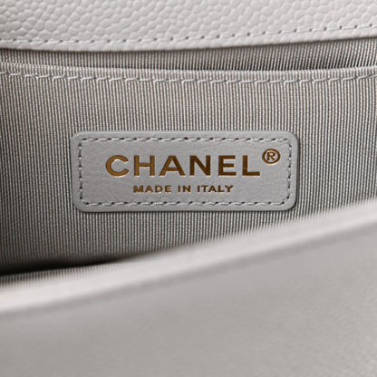 Chanel Caviar Quilted Small Boy Flap Light Grey 6 of 11