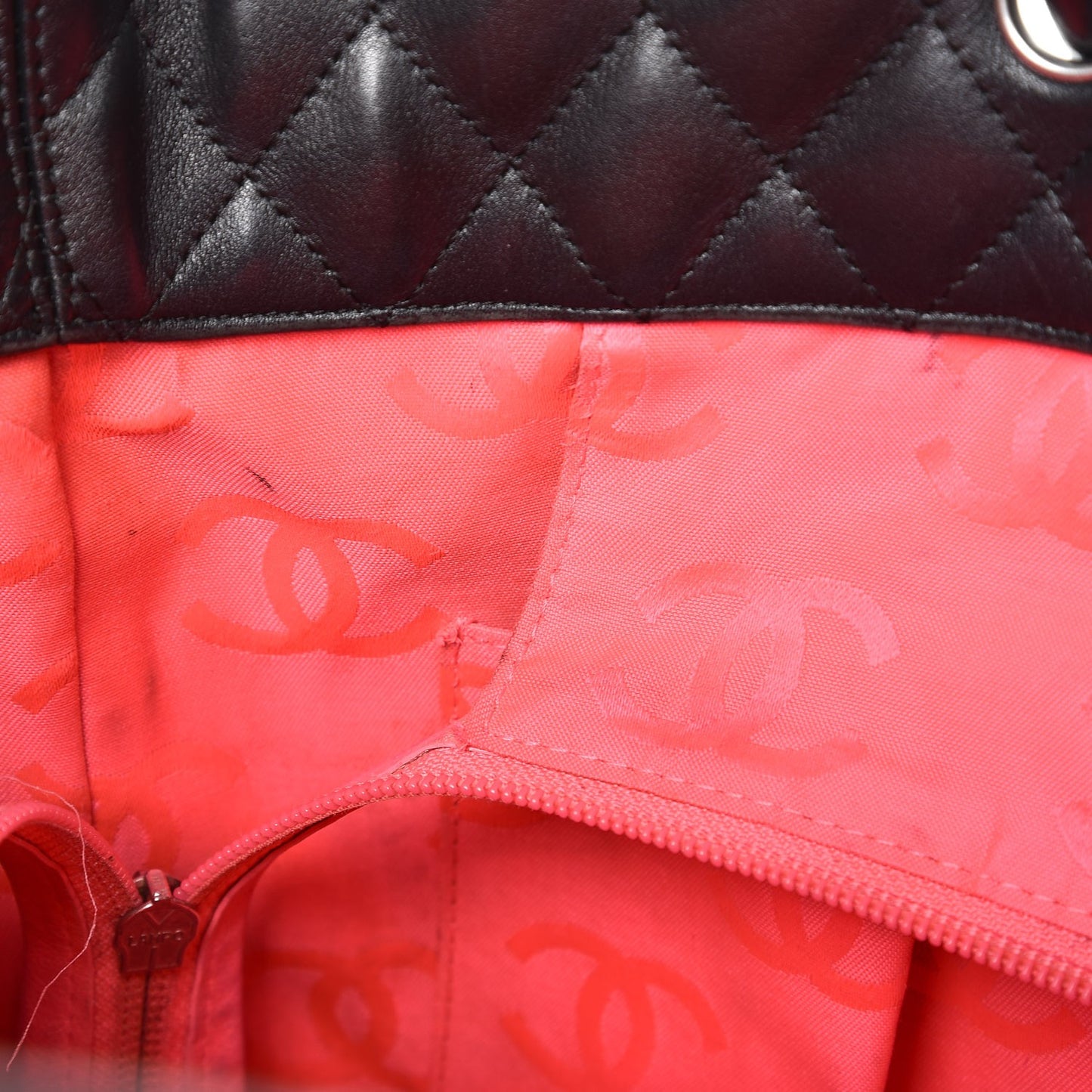 Calfskin Quilted Large Cambon Tote Black