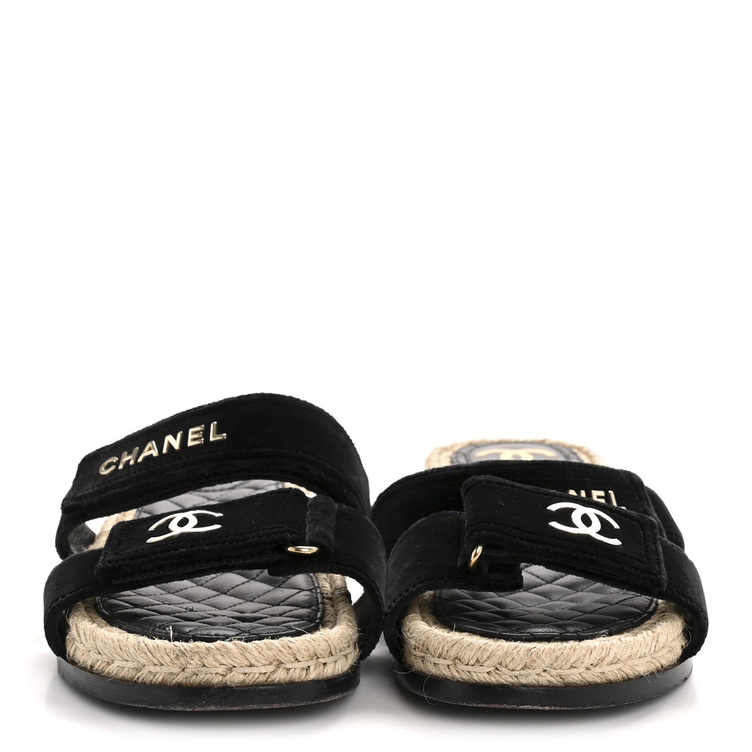 Chanel Velvet Elastic Flat Mules 39 Black 3 of 10