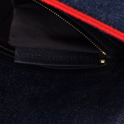 Fendi Denim Large Baguette Blue Rosso 8 of 16