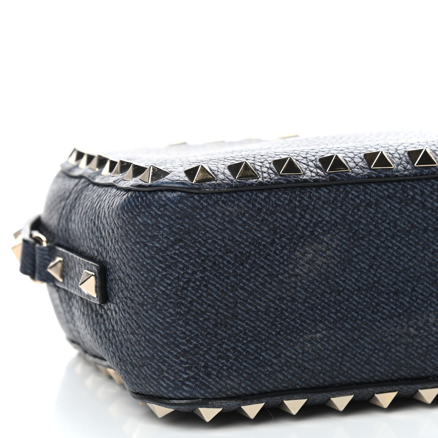 Valentino Garavani Pebbled Calfskin Rockstud Camera Crossbody Bag Deep Denim 6 of 11