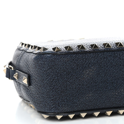 Valentino Garavani Pebbled Calfskin Rockstud Camera Crossbody Bag Deep Denim 6 of 11