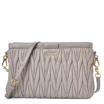 Miu Miu Nappa Matelasse Clutch Pomice 1 of 8