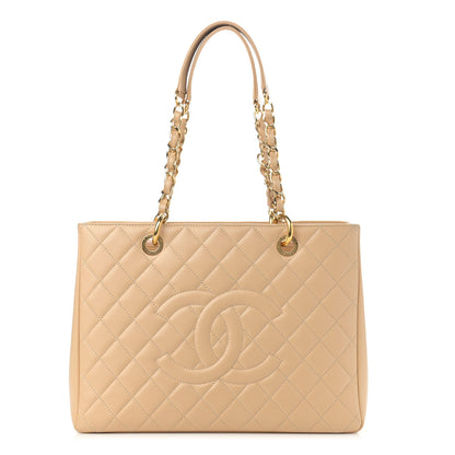 Chanel Caviar Quilted Grand Shopping Tote GST Beige Clair 1 of 11