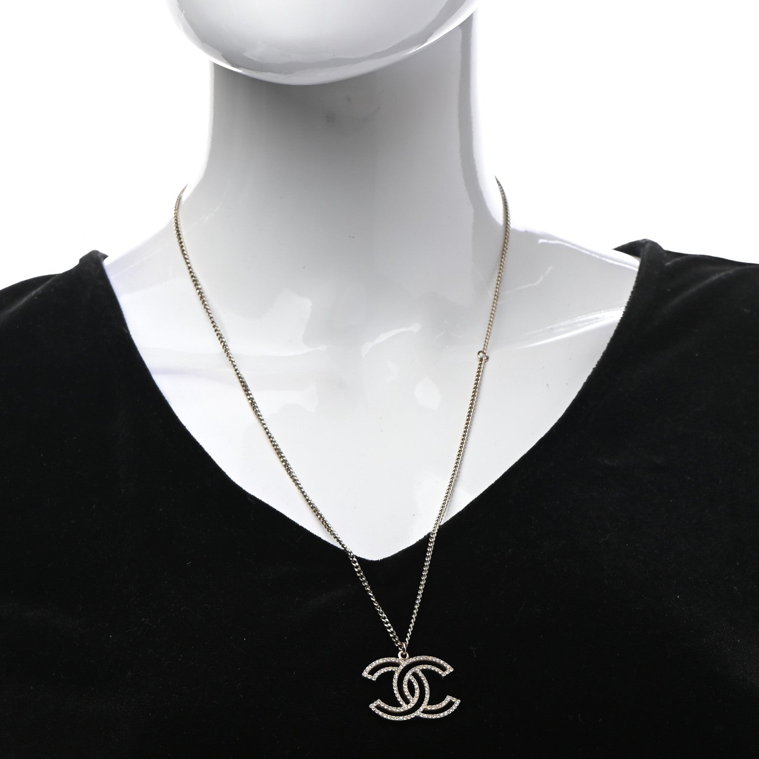 Chanel Crystal CC 100 Anniversary Necklace Gold 2 of 6