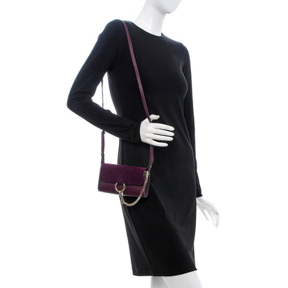 Chloe Suede Calfskin Mini Faye Shoulder Bag Intense Violine 2 of 7