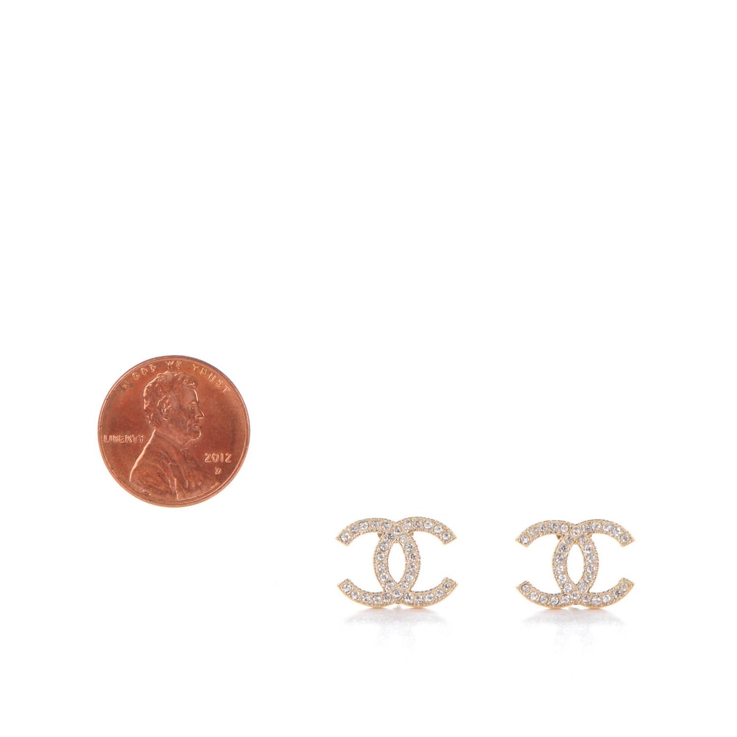 Crystal CC Earrings Gold