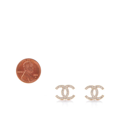 Chanel Crystal CC Earrings Gold 2 of 5
