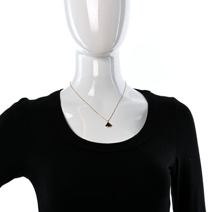 Bulgari 18K Rose Gold Diamond Black Onyx Divas' Dream Pendant Necklace 3 of 4