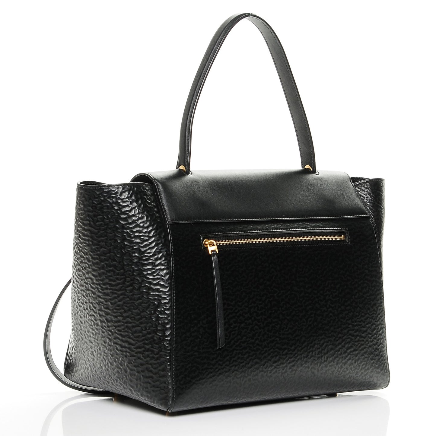 Calfskin Astrakhan Embossed Small Belt Bag Black
