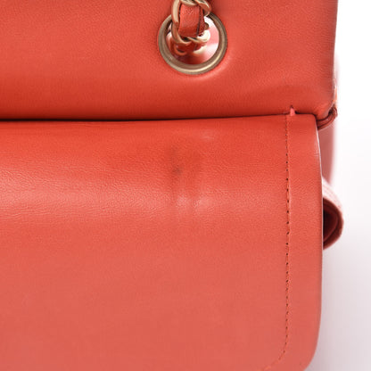Chanel Lambskin Quilted Medium Double Flap Orange 14 of 21