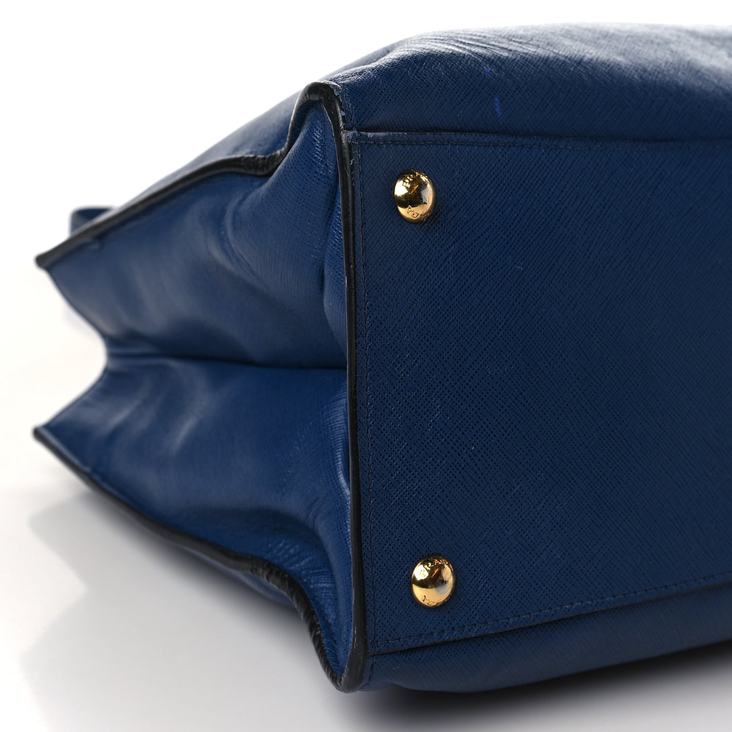 Saffiano Soft Triple Pocket Tote Bluette