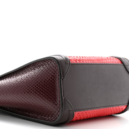 Celine Snakeskin Smooth Calfskin Nano Luggage Chili 8 of 11