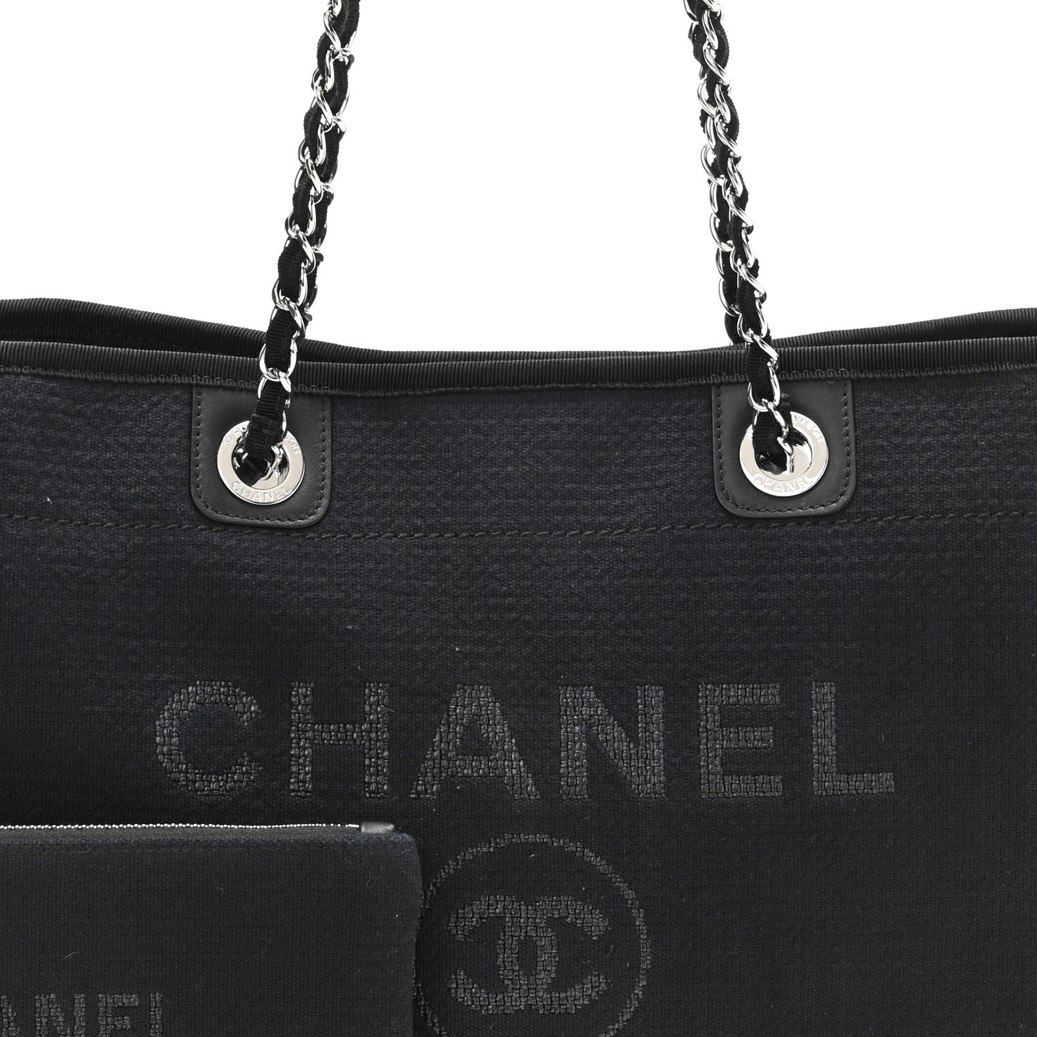 Chanel Mixed Fibers Small Deauville Tote Black 6 of 11