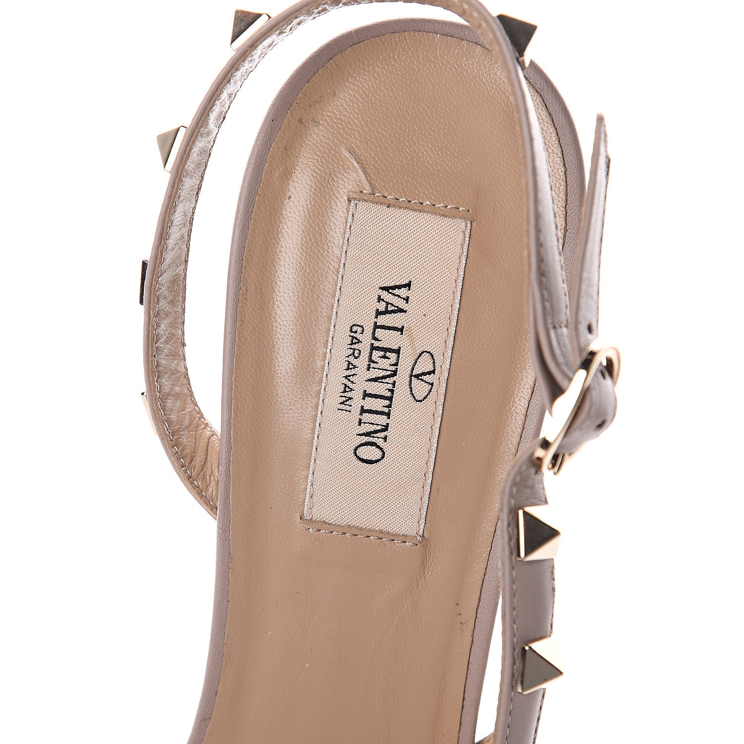 Valentino Garavani Pebbled Calfskin Rockstud Half D'Orsay Slingback 50mm Pumps 38.5 Poudre 5 of 7