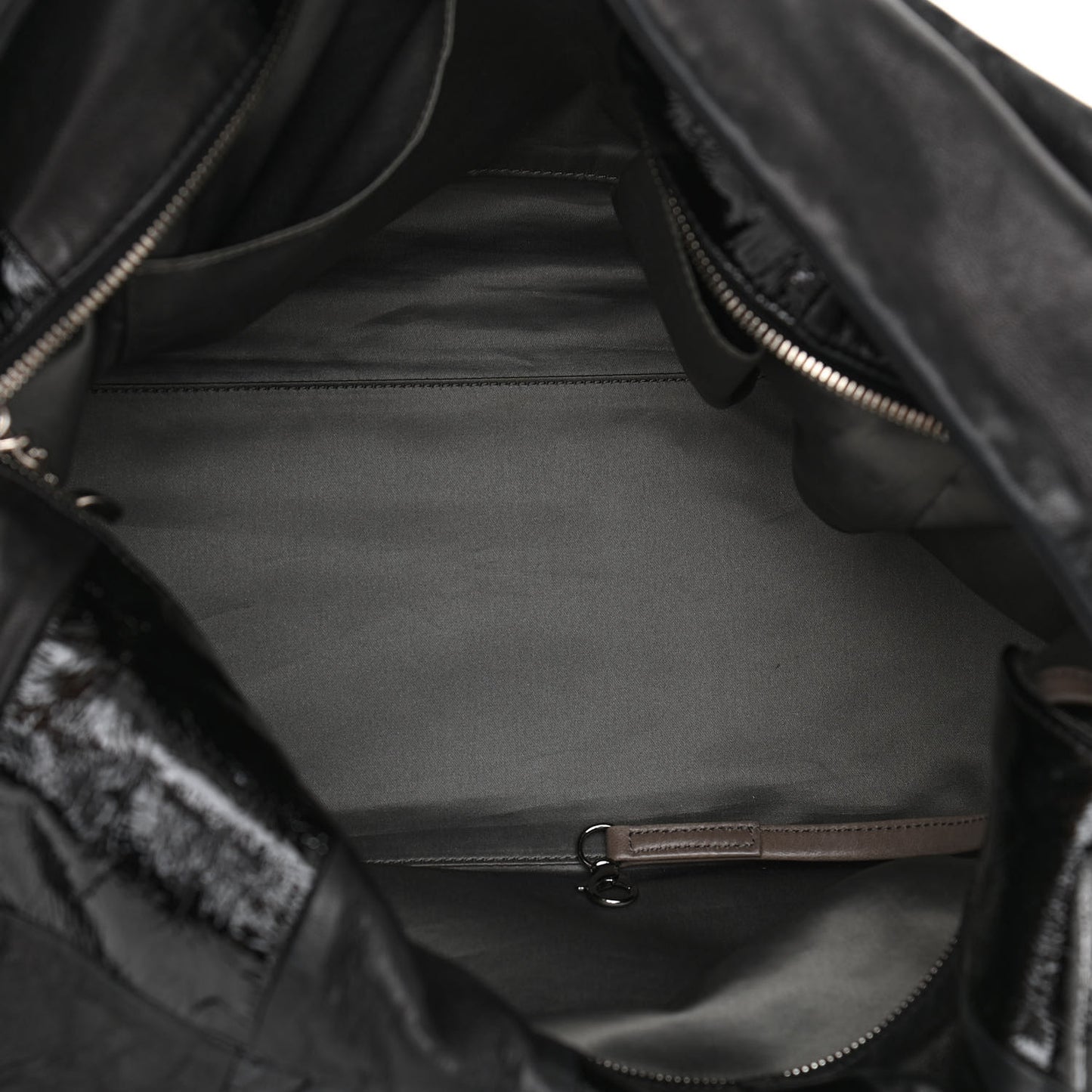 Lambskin Patent Calfskin Brooklyn Patchwork Hobo Black
