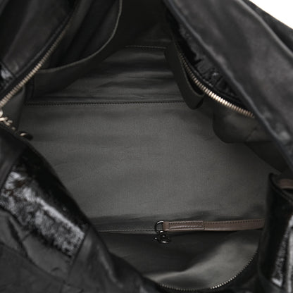 Chanel Lambskin Patent Calfskin Brooklyn Patchwork Hobo Black 5 of 10