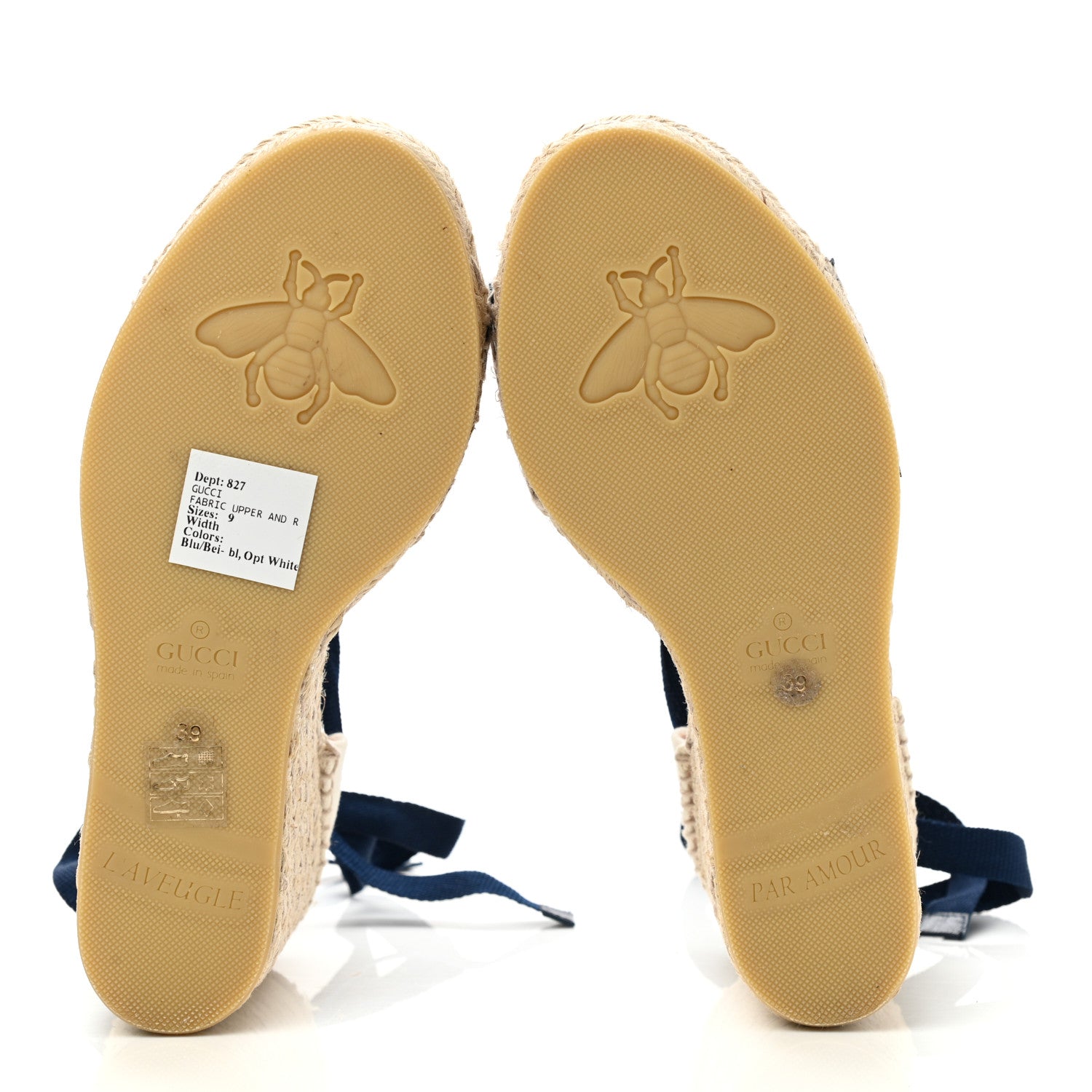 Gucci Canvas Sylvie Web Ankle Wrap Espadrille Wedge Sandals 39 Mystic White Hibiscus Red Maritime 5 of 11