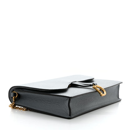 Christian Dior Grained Calfskin Saddle Chain Pouch Cloud Blue 4 of 10