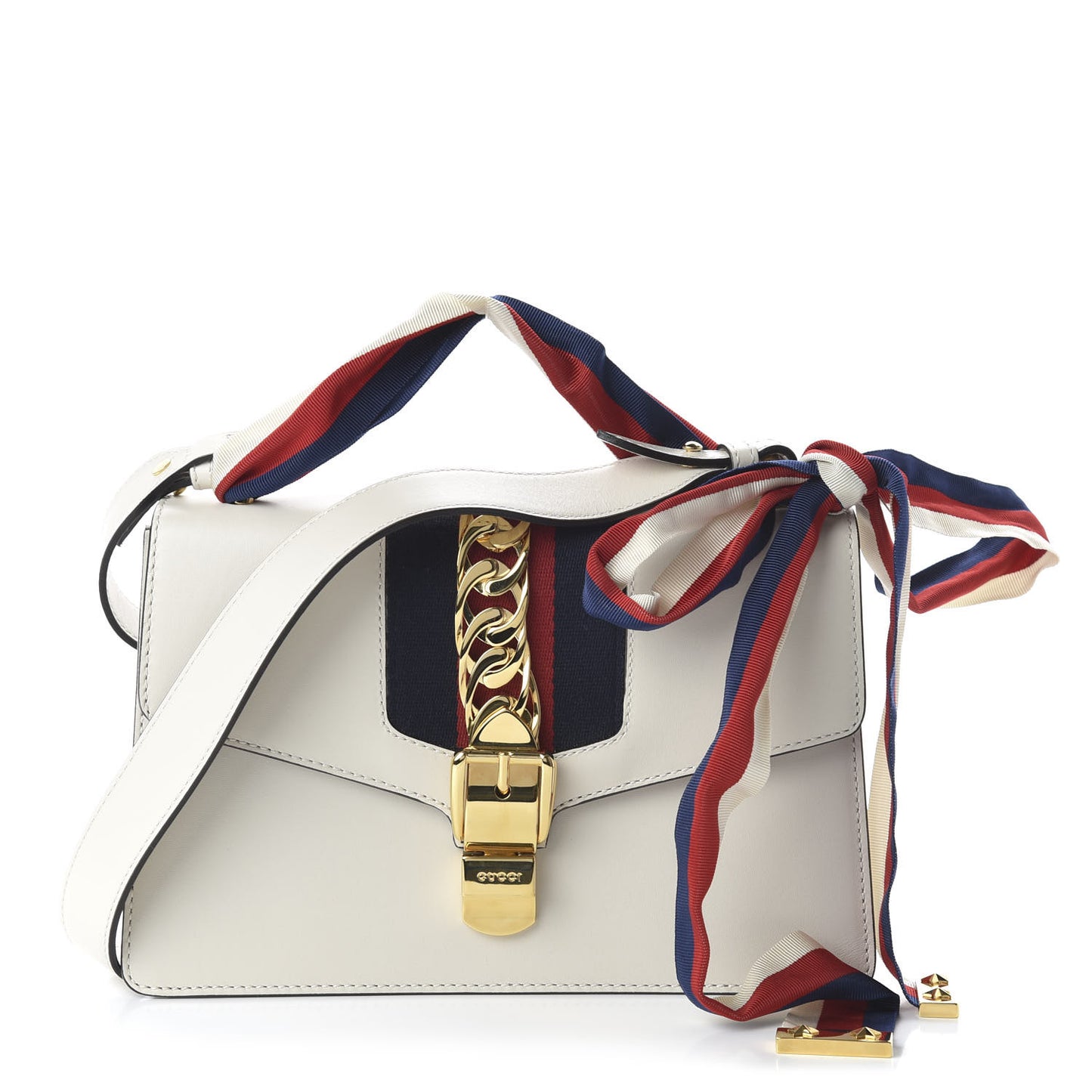 Calfskin Small Sylvie Shoulder Bag Off White