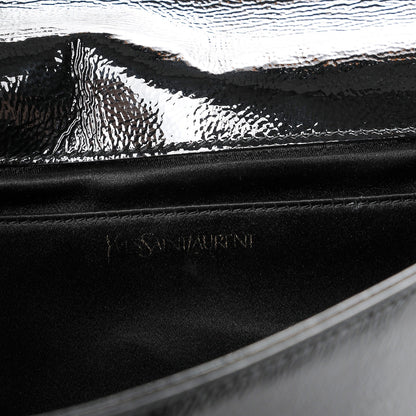 Saint Laurent Textured Patent Monogram Large Belle De Jour Clutch Black 6 of 7