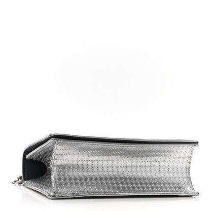 Christian Dior Metallic Patent Micro-Cannage Medium Diorama Flap Bag Silver 4 of 10