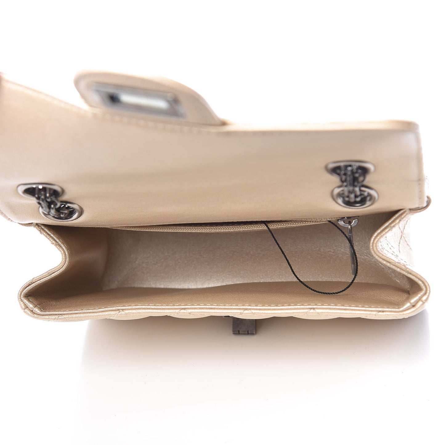 Metallic Sheepskin Quilted 2.55 Reissue Mini Flap Beige