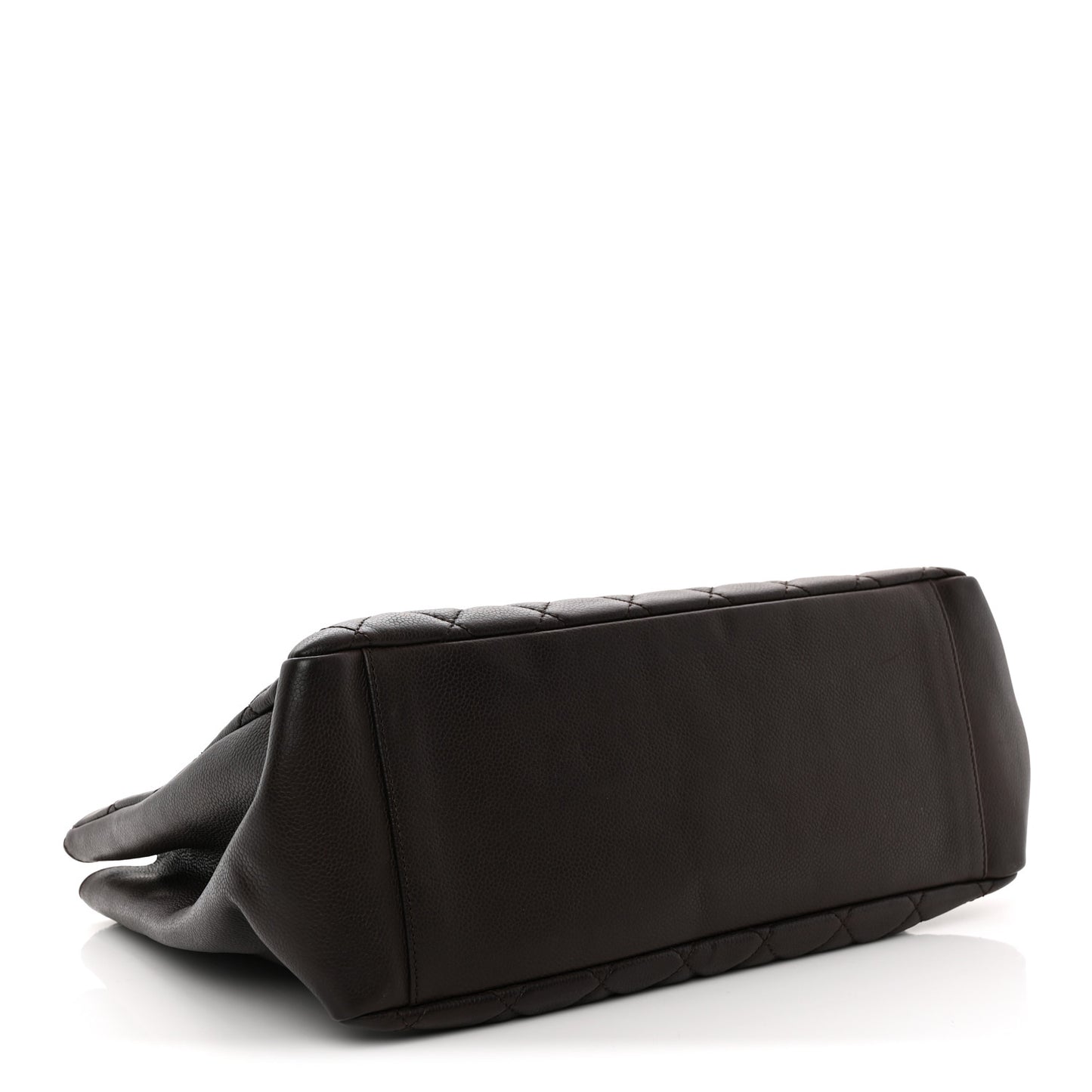Caviar Quilted Grand Shopping Tote GST Dark Brown