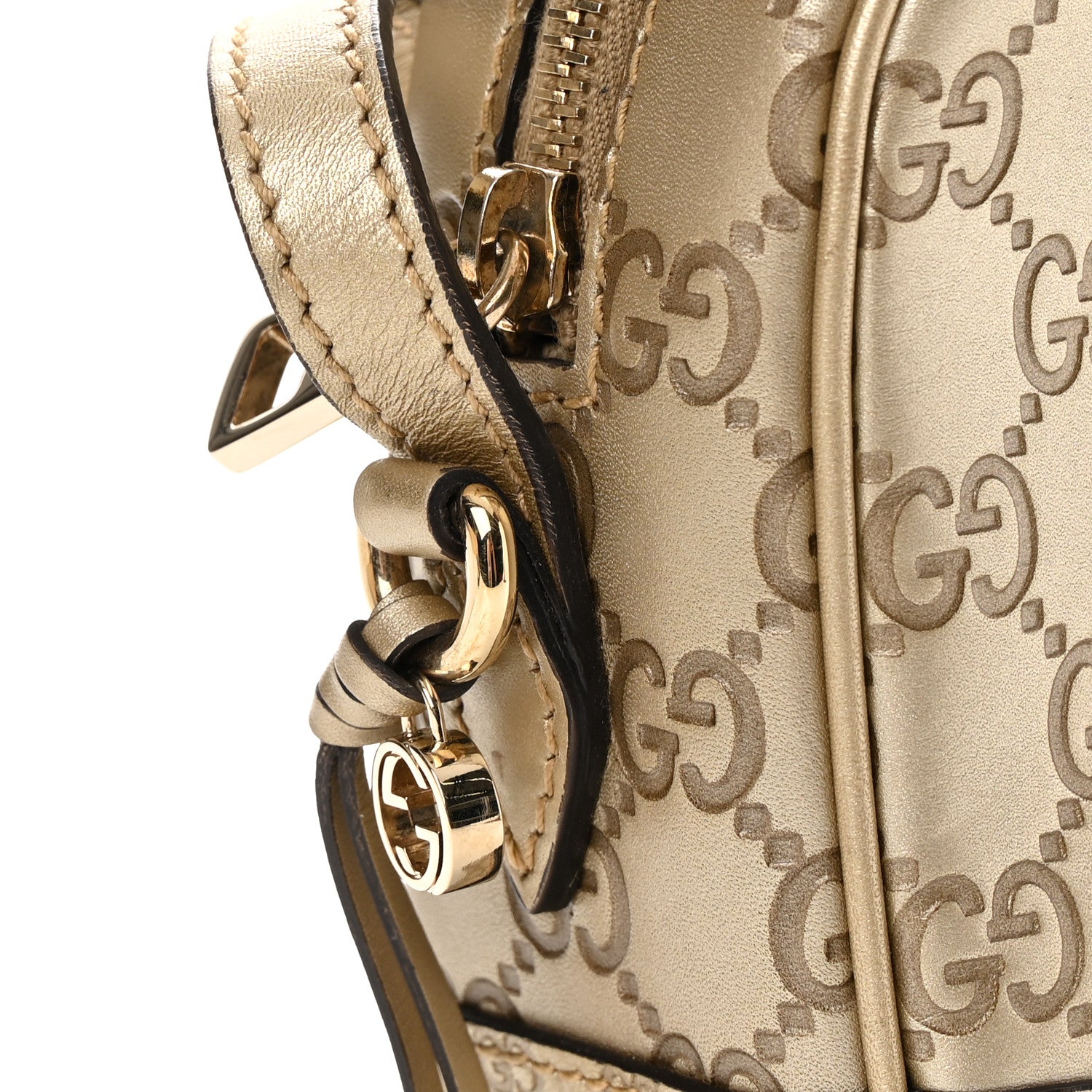 Gucci Guccissima Mini Bree Messenger Bag Gold 12 of 13