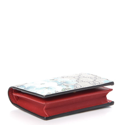 Gucci GG Supreme Monogram Blooms Card Case Beige Blue Navy Hibiscus Red 4 of 9
