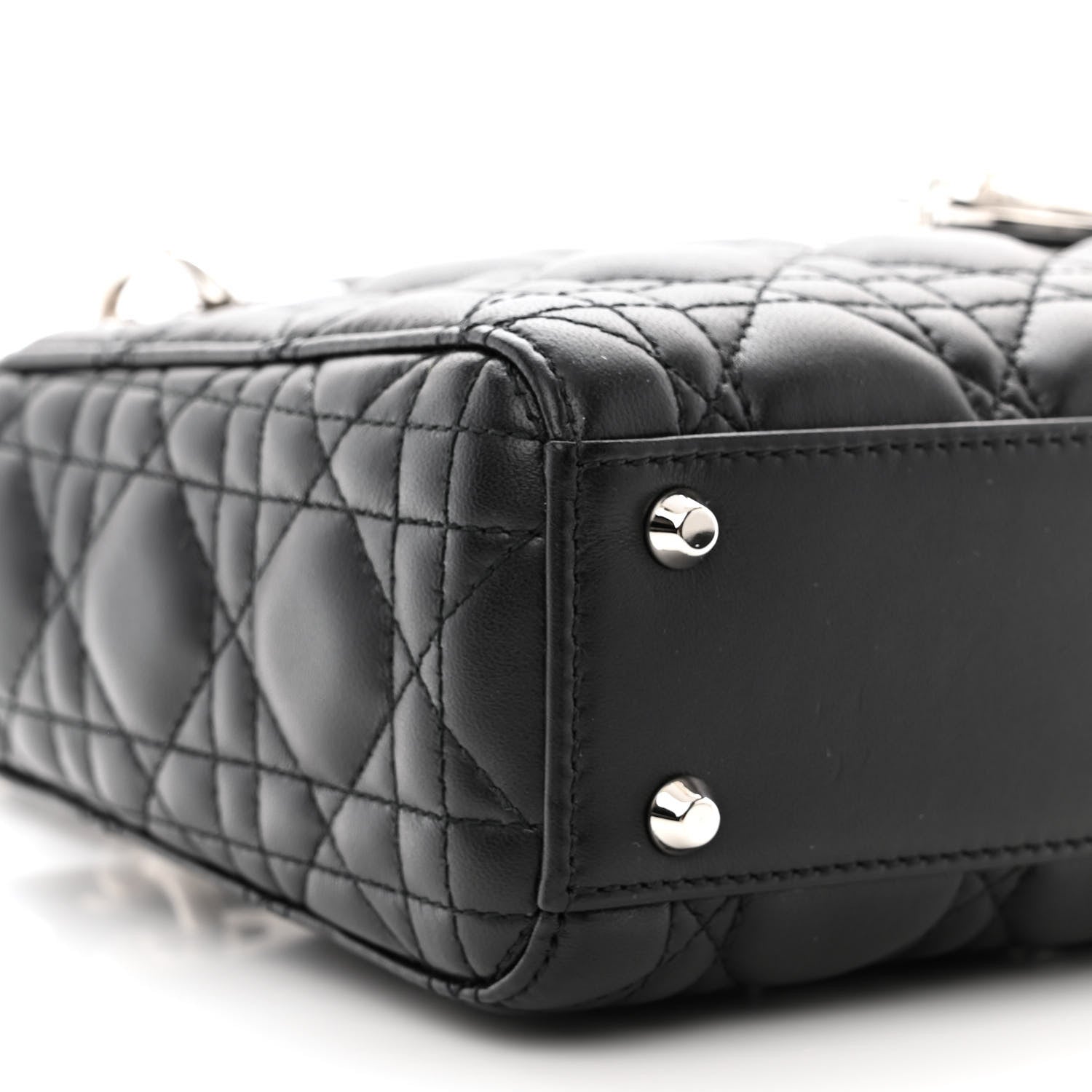 Christian Dior Lambskin Cannage Mini Lady Dior Black 9 of 12