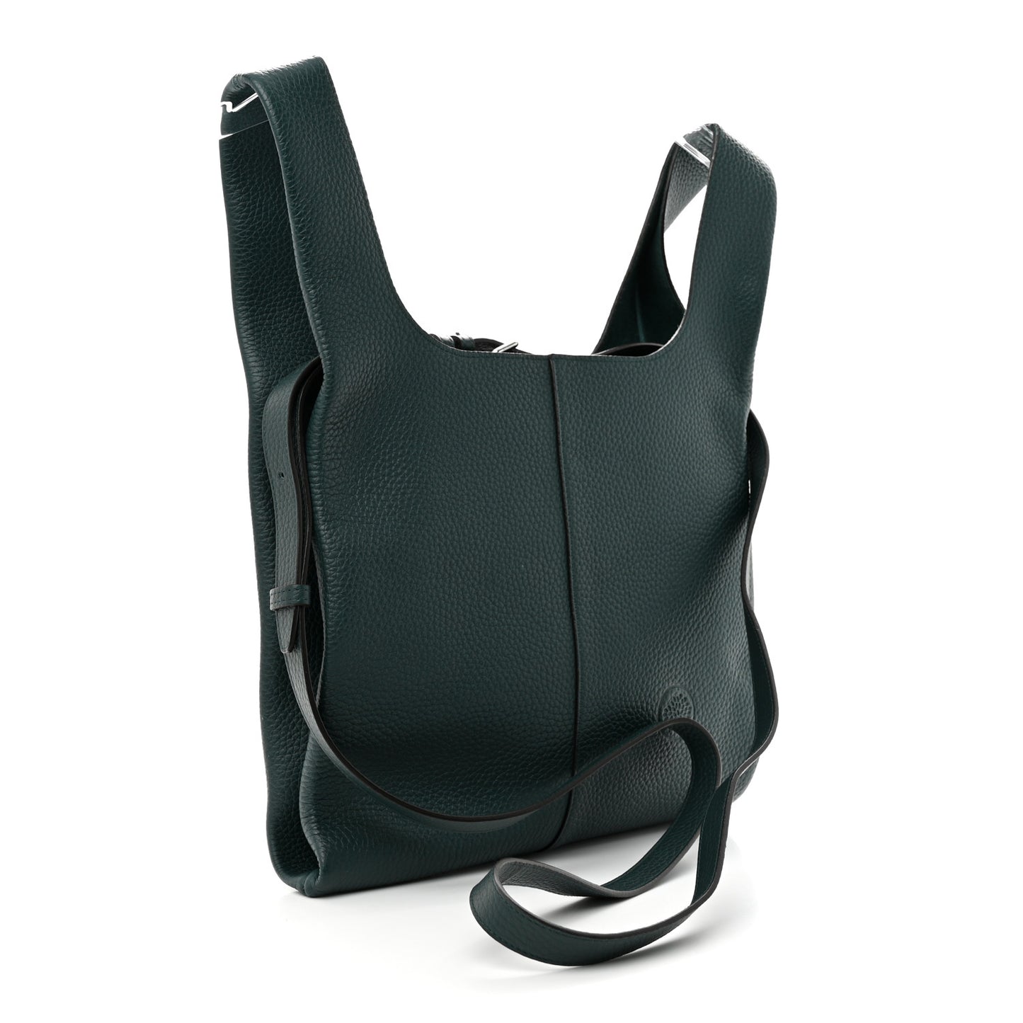 Calfskin Heavy Grain Portobello Tote Green