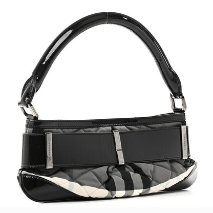 Burberry Patent Smoked Check Quilted Small Beaton Black 3 of 11