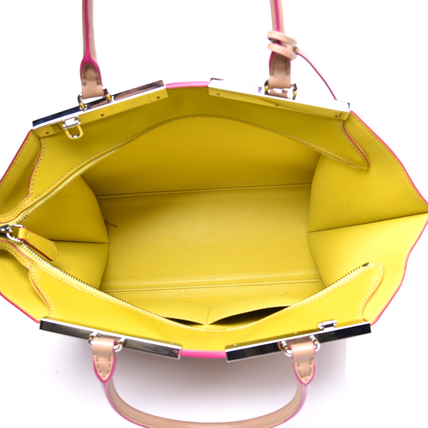 Vitello Dolce Shiny Nappa Petite 3Jours Tote Cuoio Lime