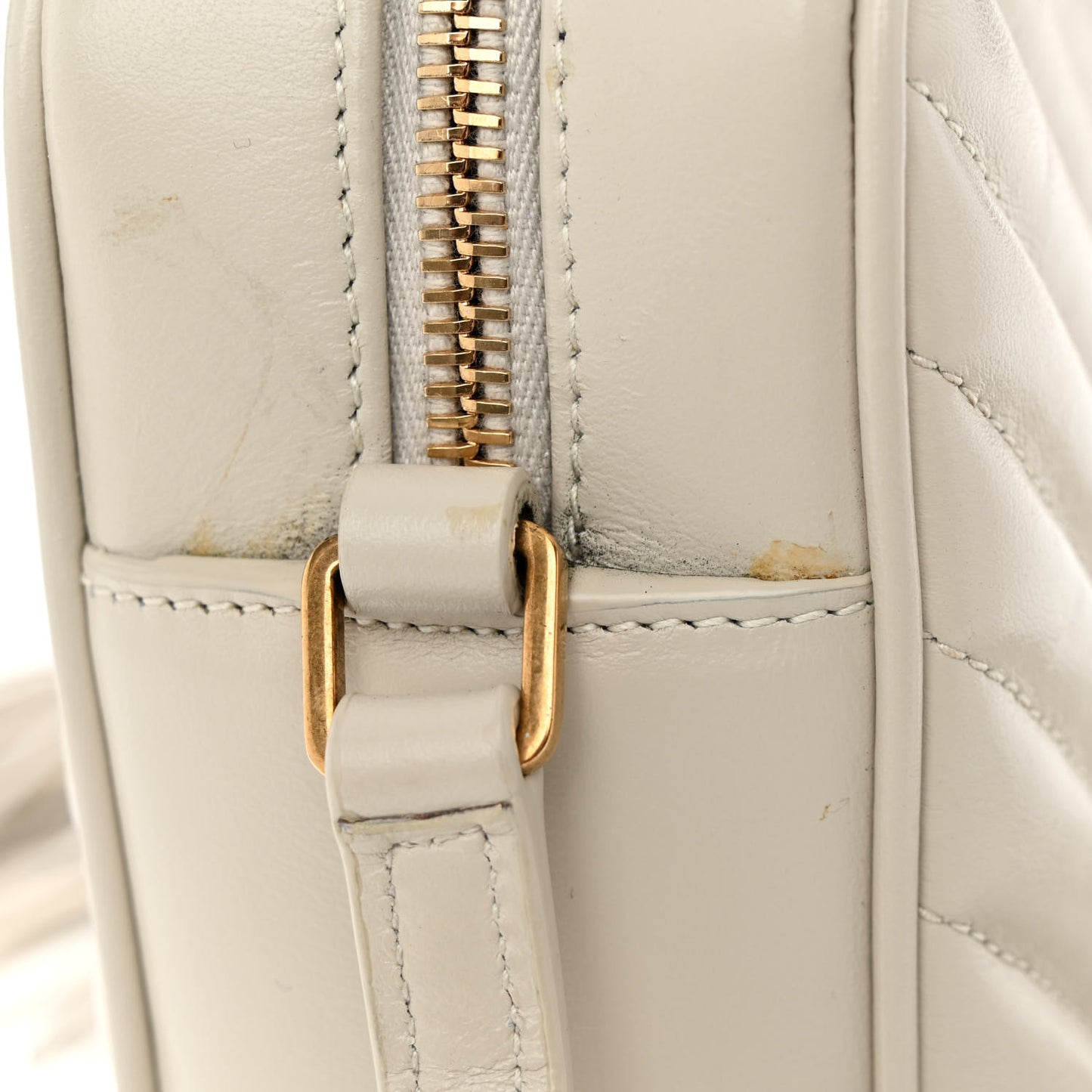 Calfskin Matelasse Monogram Lou Camera Bag Crema Soft