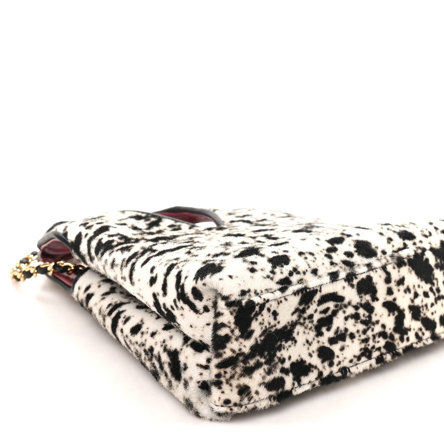 Pony Hair Printed Chic Lady Small Shopping Tote White Black