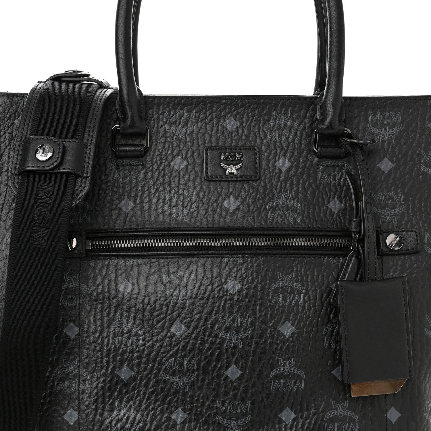 MCM Visetos Tote Black 7 of 12