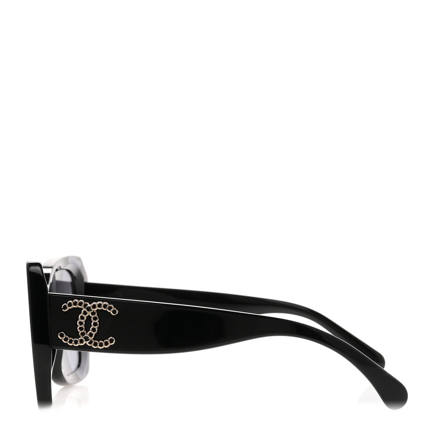 Chanel Acetate CC Polarized Square Sunglasses 5555 Black 3 of 8