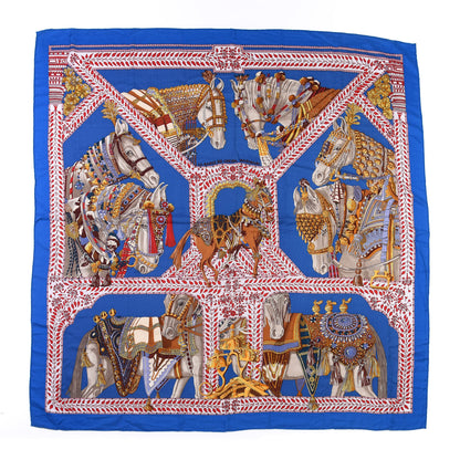 Hermes Cashmere Silk La Danse Du Cheval Marwari Shawl 140 1 of 4