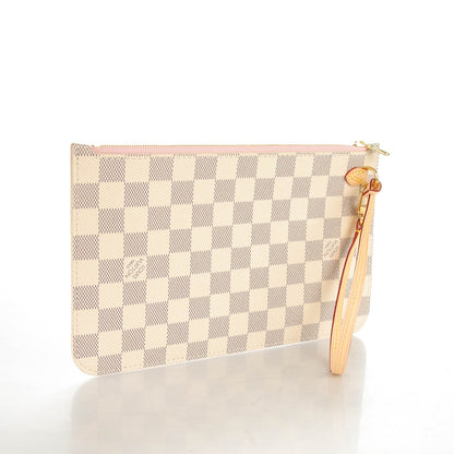 Louis Vuitton Damier Azur Neverfull MM GM Pochette Rose Ballerine 3 of 8