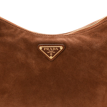 Prada Scamosciato Suede Medium Aimee Shoulder Bag Cacao 8 of 10