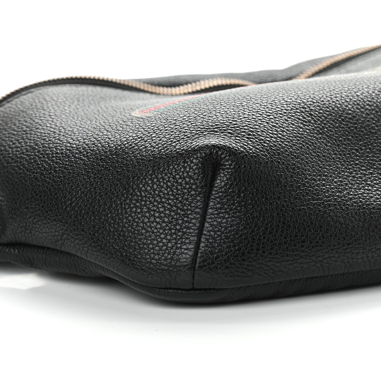 Grained Calfskin Logo Belt Bag Black