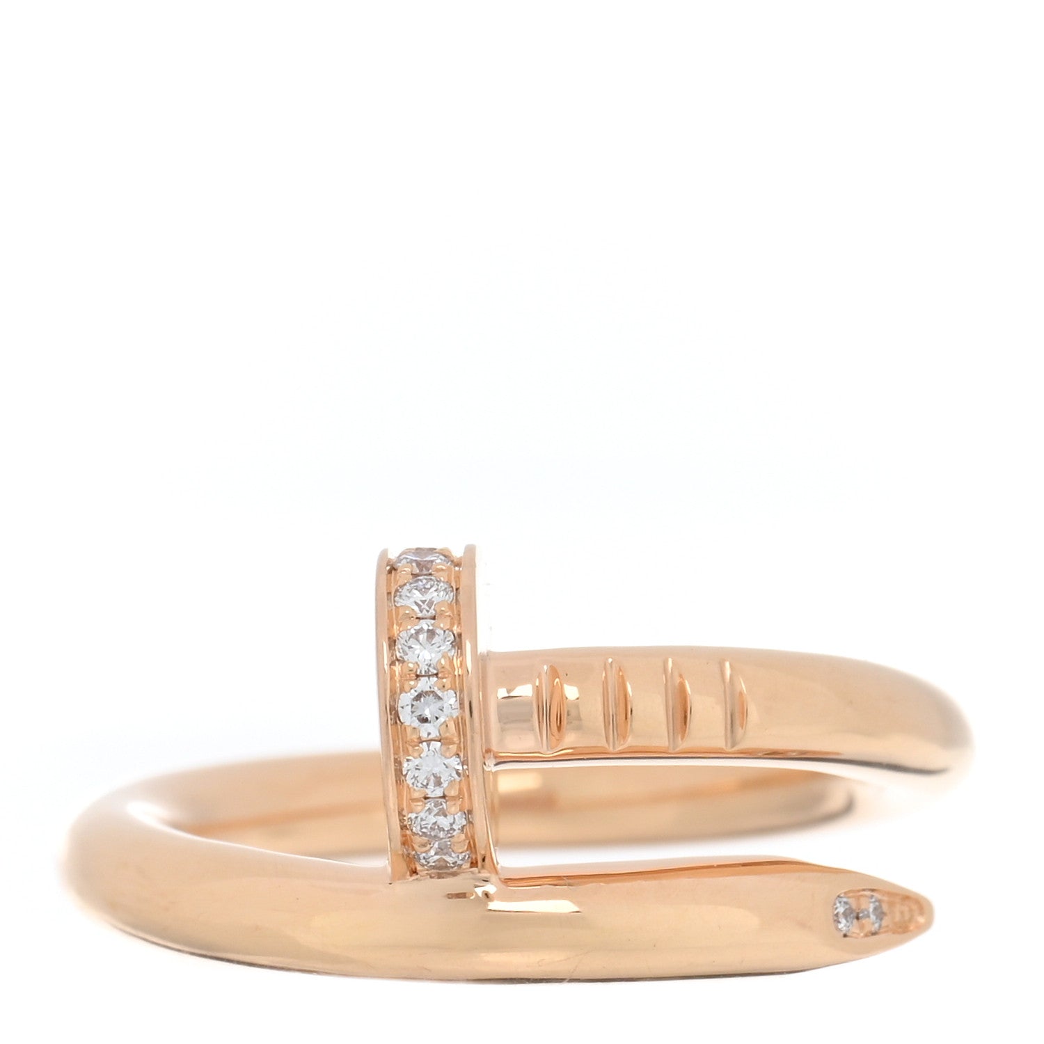 Cartier 18K Pink Gold Diamond Juste Un Clou Ring 50 5.25 1 of 5